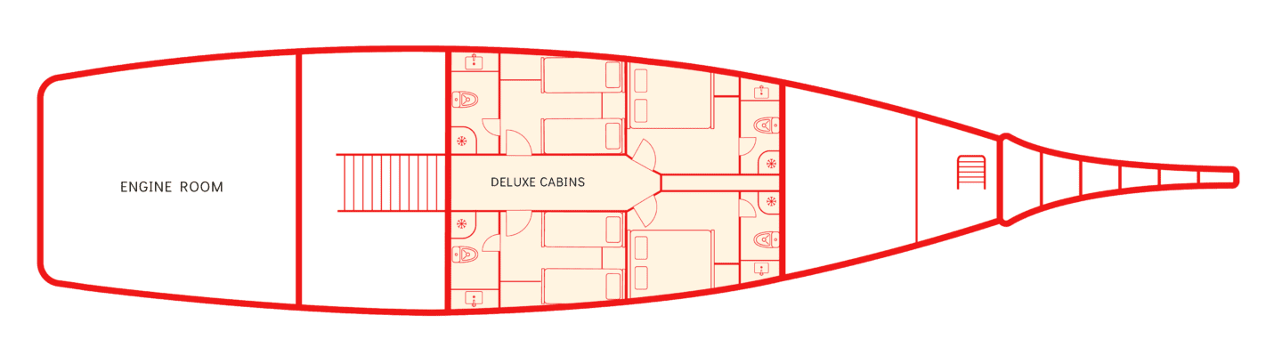 Lower Deck La Galigo Liveaboard Boat Layout