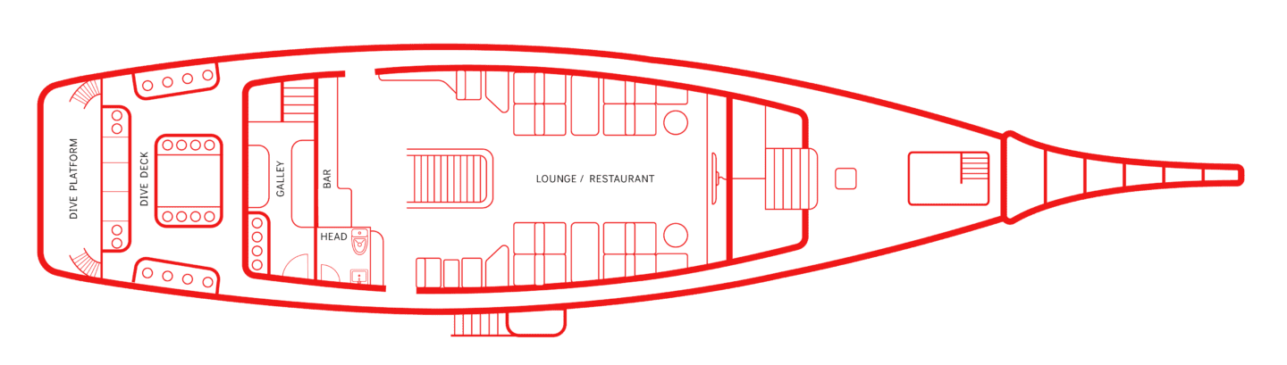 Main Deck La Galigo Liveaboard Boat Layout