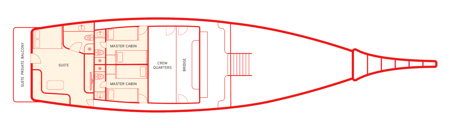 Upper Deck La Galigo Liveaboard Boat Layout