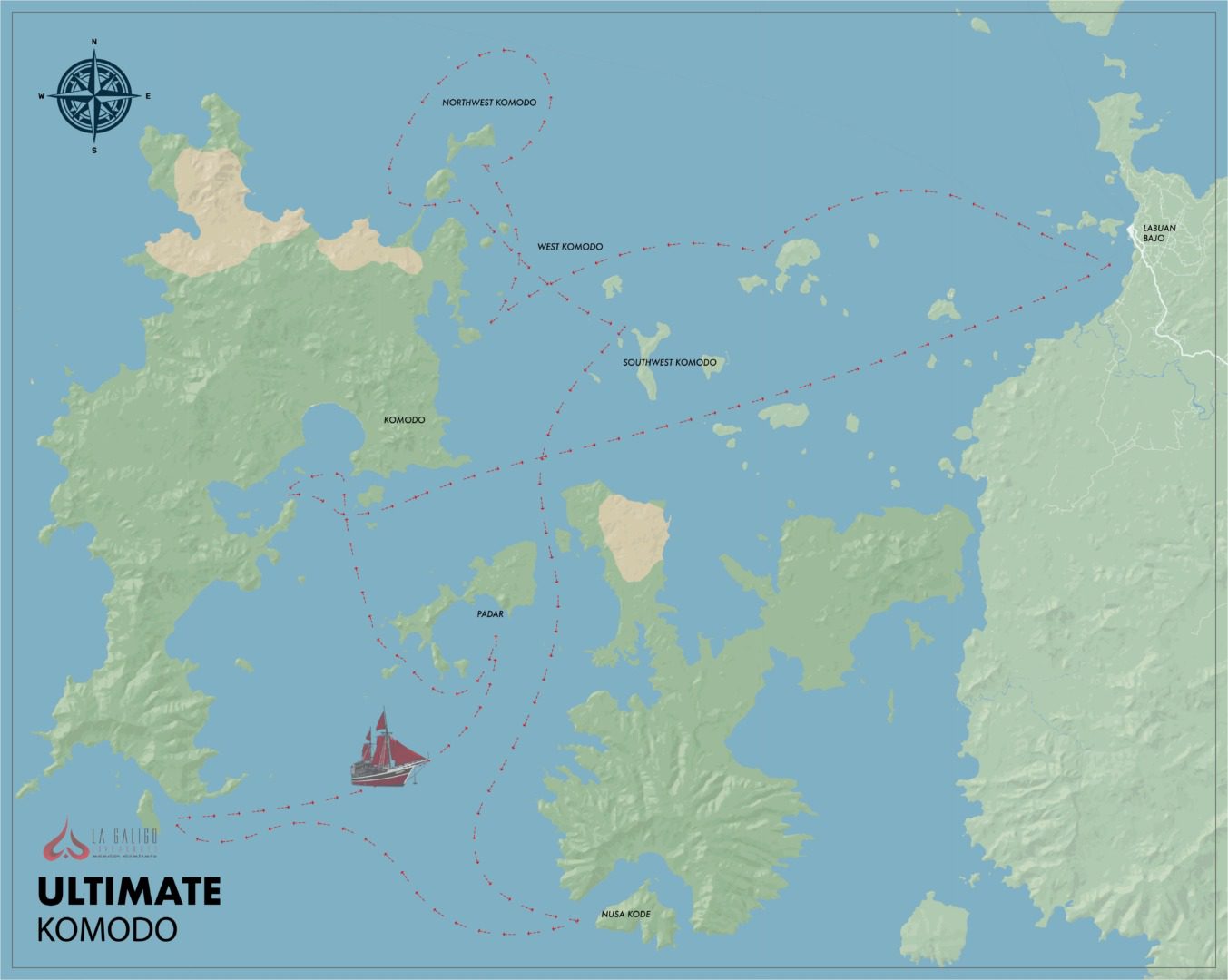 La Galigo route map ultimate komodo