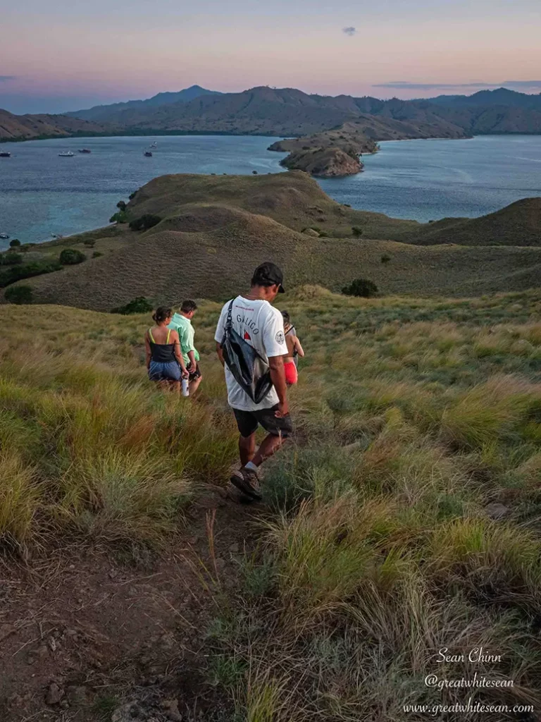 La Galigo team trekking on Gili Lawa Darat