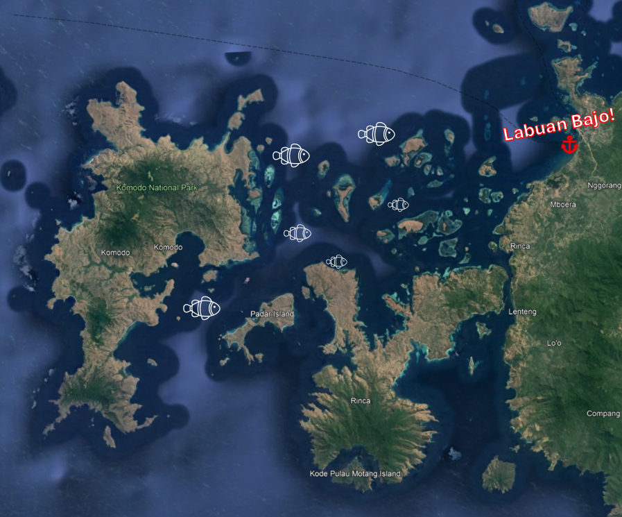 labuan bajo and komodo island map
