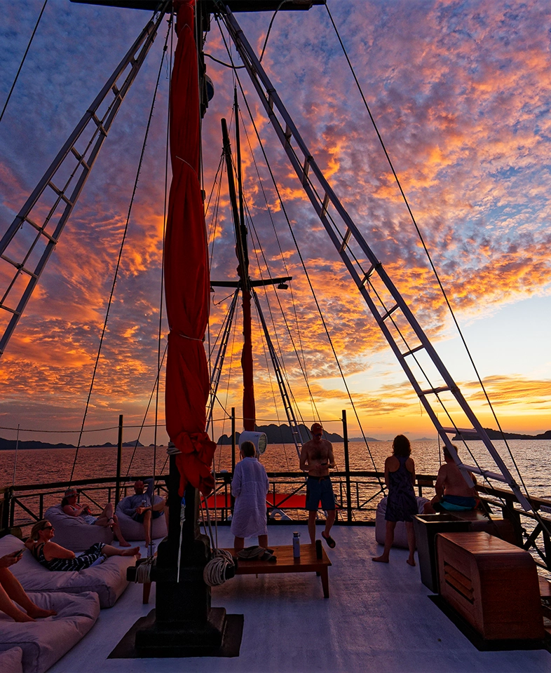 beautiful sunset aboard