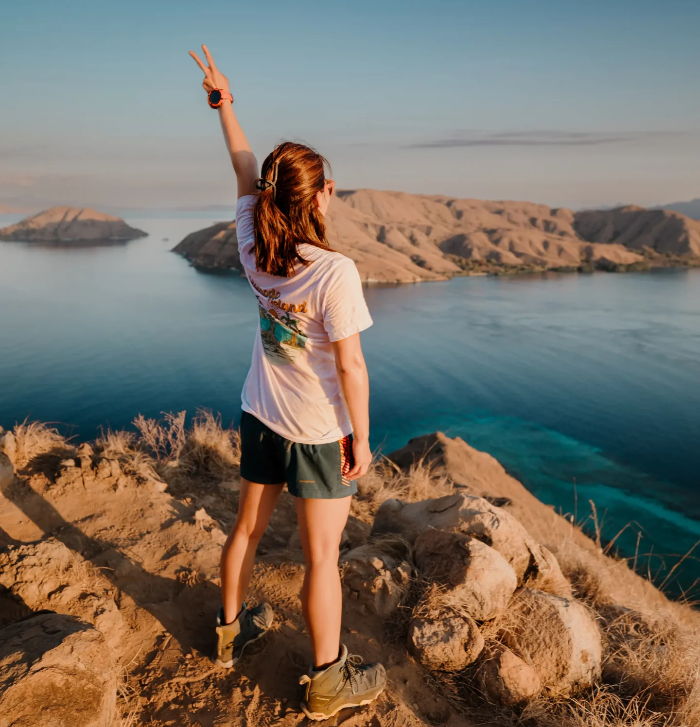 Gili Lawa: An Often Overlooked Destination in Komodo 10 guest on the summit of Gili Lawa Darat