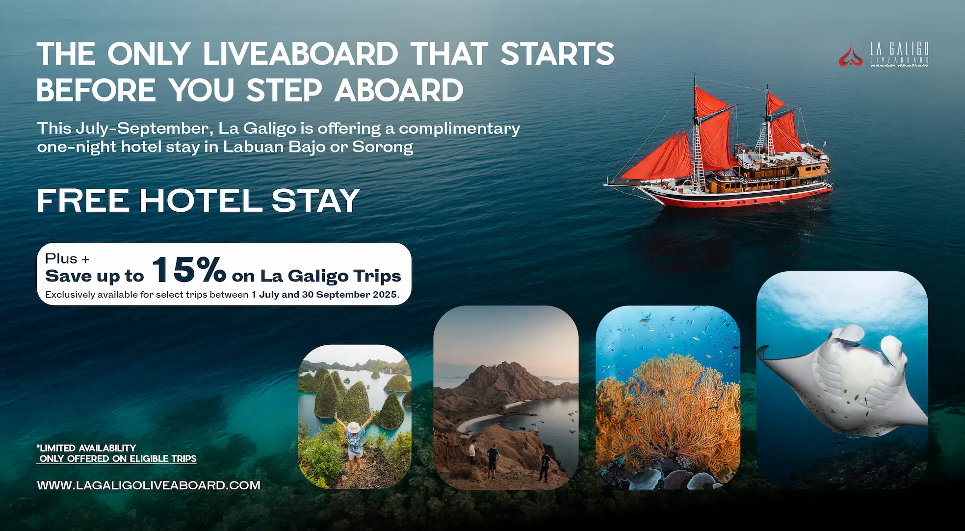 Up to 15% Off La Galigo Liveaboard to Komodo and Raja Ampat | Plus free hotel night